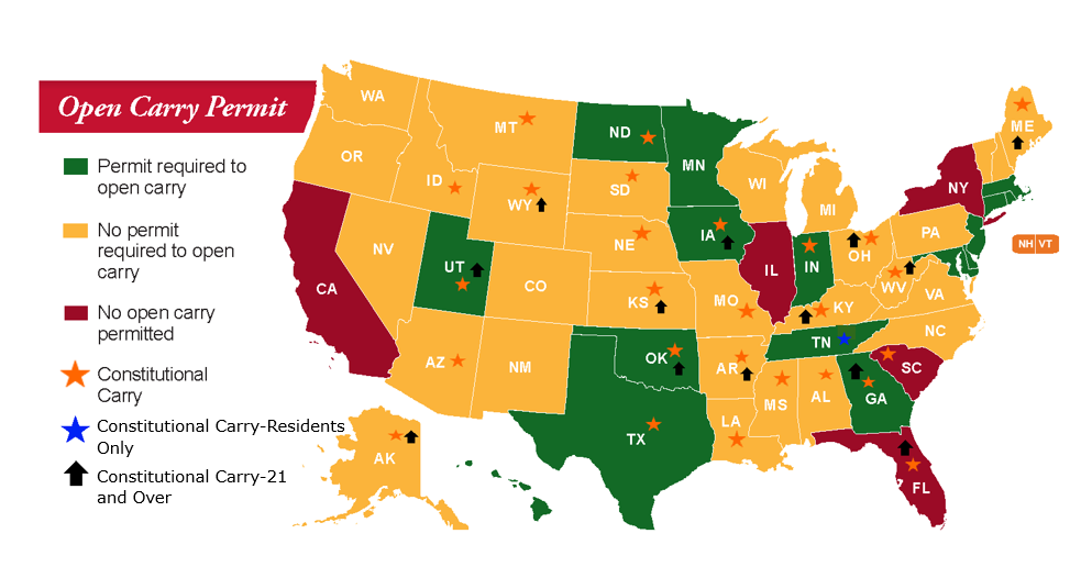 Pistol Permit Open Carry Map